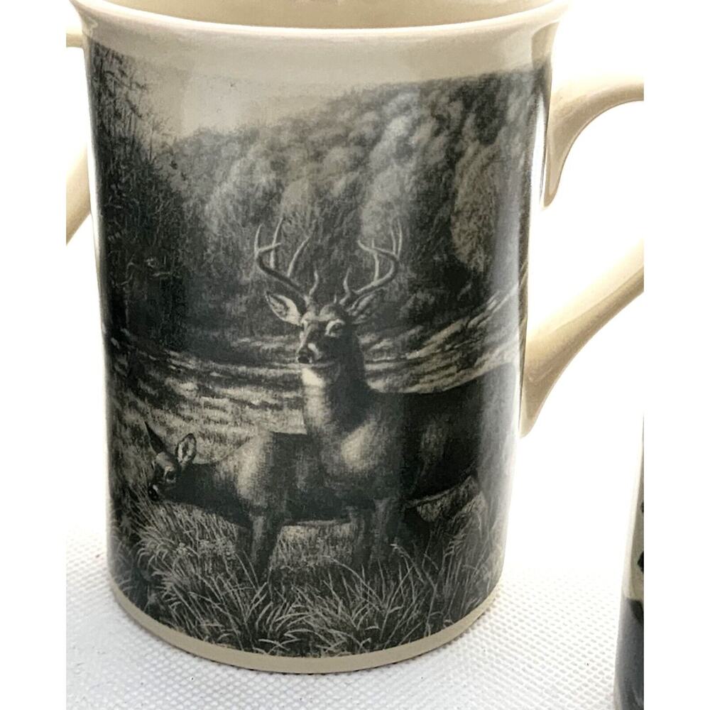 Cups/Mugs-Field & Stream-Vintage Look-Deer-Elk-Mallard-Wood Duck-8 oz-Set of 4 - Picture 10 of 16